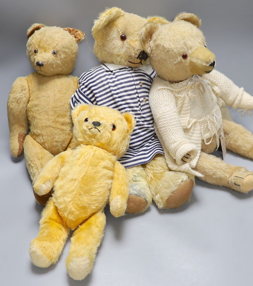 Five 1960's Bears, One German, largest 53cm